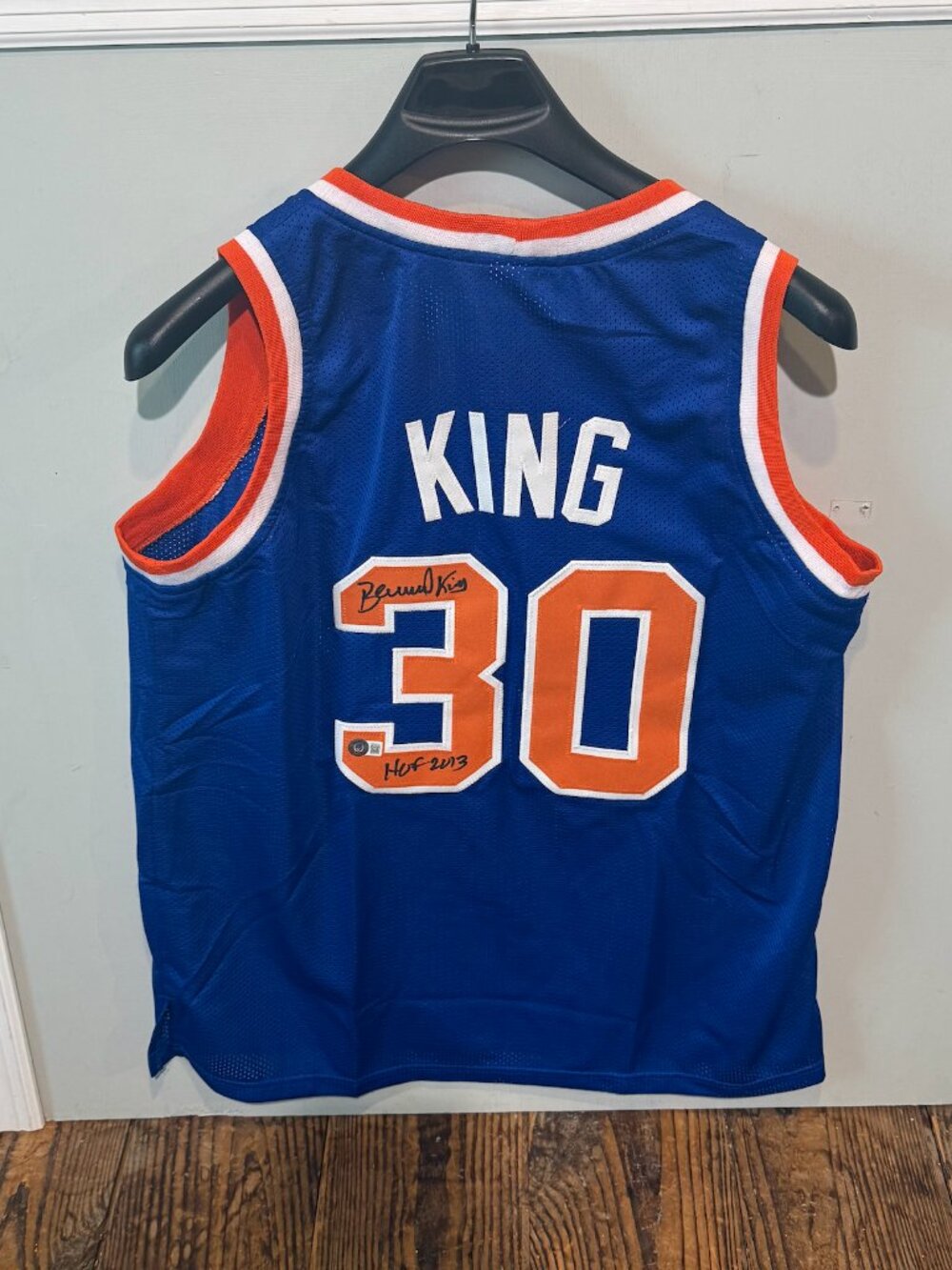 Bernard King New York Knicks Signed Custom Jersey w/ HOF Inscription Beckett BAS